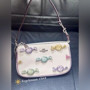 COACH Nolita 19 With Candy Print Coated Canvas & Leather Bag CDC26 Chalk/Jasmine